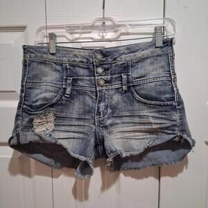 Y2K Almost Famous Distressed High Rise Button Fly Shorts Size 5 Juniors